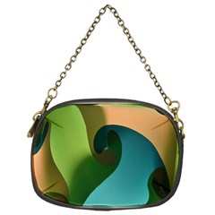 Ribbons Of Blue Aqua Green And Orange Woven Into A Curved Shape Form This Background Chain Purses (one Side)  by Nexatart