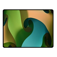 Ribbons Of Blue Aqua Green And Orange Woven Into A Curved Shape Form This Background Fleece Blanket (small) by Nexatart