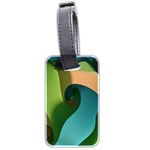 Ribbons Of Blue Aqua Green And Orange Woven Into A Curved Shape Form This Background Luggage Tags (Two Sides) Front