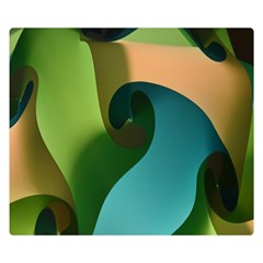 Ribbons Of Blue Aqua Green And Orange Woven Into A Curved Shape Form This Background Double Sided Flano Blanket (small)  by Nexatart