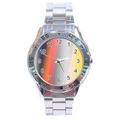 Digitally Created Abstract Colour Blur Background Stainless Steel Analogue Watch by Nexatart