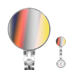 Digitally Created Abstract Colour Blur Background Stainless Steel Nurses Watch by Nexatart