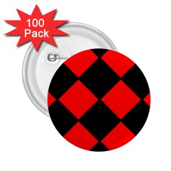 Red Black square Pattern 2.25  Buttons (100 pack) 