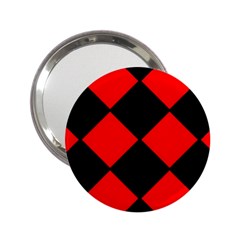 Red Black square Pattern 2.25  Handbag Mirrors