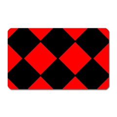 Red Black square Pattern Magnet (Rectangular)