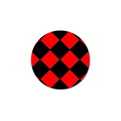 Red Black square Pattern Golf Ball Marker