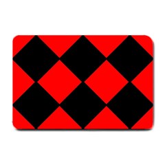 Red Black square Pattern Small Doormat 