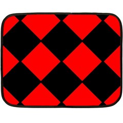 Red Black square Pattern Double Sided Fleece Blanket (Mini) 