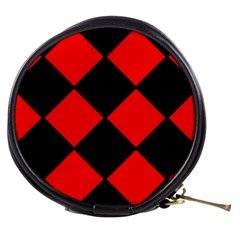 Red Black square Pattern Mini Makeup Bags