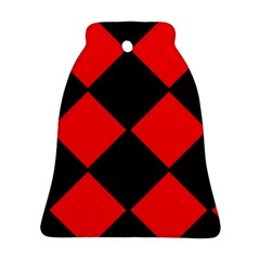 Red Black square Pattern Ornament (Bell)