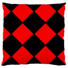 Red Black square Pattern Large Cushion Case (Two Sides)