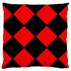 Red Black square Pattern Standard Flano Cushion Case (One Side)