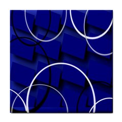 Blue Abstract Pattern Rings Abstract Tile Coasters by Nexatart