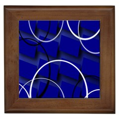 Blue Abstract Pattern Rings Abstract Framed Tiles by Nexatart