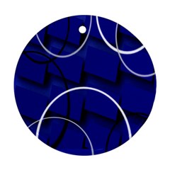 Blue Abstract Pattern Rings Abstract Ornament (round) by Nexatart