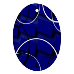 Blue Abstract Pattern Rings Abstract Ornament (oval) by Nexatart