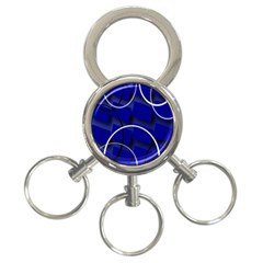 Blue Abstract Pattern Rings Abstract 3-ring Key Chains by Nexatart