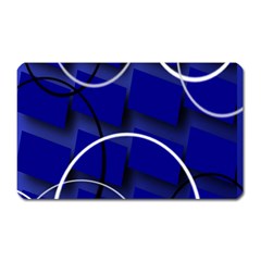 Blue Abstract Pattern Rings Abstract Magnet (rectangular) by Nexatart