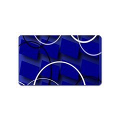 Blue Abstract Pattern Rings Abstract Magnet (name Card) by Nexatart