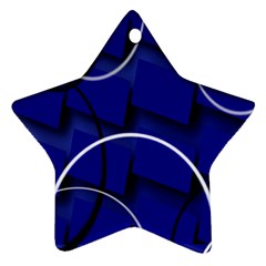 Blue Abstract Pattern Rings Abstract Star Ornament (two Sides) by Nexatart