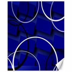 Blue Abstract Pattern Rings Abstract Canvas 16  X 20   by Nexatart