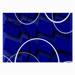 Blue Abstract Pattern Rings Abstract Large Glasses Cloth (2-side) by Nexatart