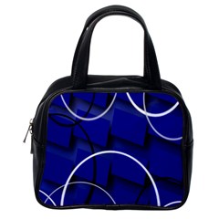 Blue Abstract Pattern Rings Abstract Classic Handbags (one Side) by Nexatart