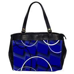 Blue Abstract Pattern Rings Abstract Office Handbags (2 Sides)  by Nexatart