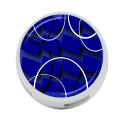 Blue Abstract Pattern Rings Abstract 4-port Usb Hub (one Side) by Nexatart