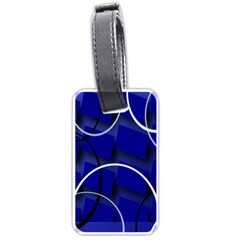 Blue Abstract Pattern Rings Abstract Luggage Tags (one Side)  by Nexatart