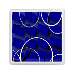 Blue Abstract Pattern Rings Abstract Memory Card Reader (square)  by Nexatart