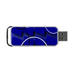 Blue Abstract Pattern Rings Abstract Portable Usb Flash (two Sides) by Nexatart