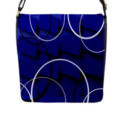 Blue Abstract Pattern Rings Abstract Flap Messenger Bag (l)  by Nexatart