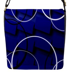 Blue Abstract Pattern Rings Abstract Flap Messenger Bag (s) by Nexatart