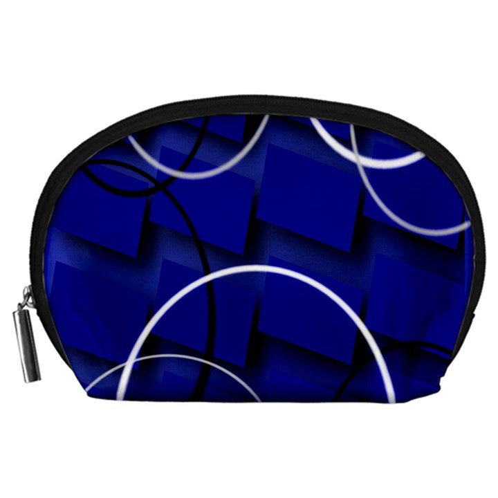 Blue Abstract Pattern Rings Abstract Accessory Pouches (Large) 