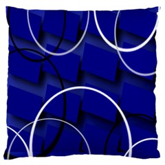 Blue Abstract Pattern Rings Abstract Standard Flano Cushion Case (two Sides) by Nexatart