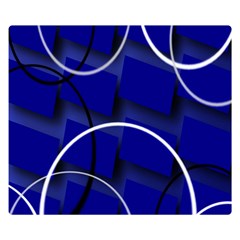 Blue Abstract Pattern Rings Abstract Double Sided Flano Blanket (small)  by Nexatart