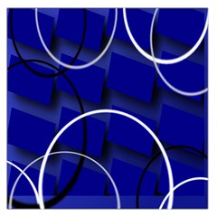 Blue Abstract Pattern Rings Abstract Large Satin Scarf (square) by Nexatart