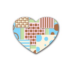 Part Background Image Rubber Coaster (heart)  by Nexatart