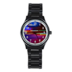 Abstract Background Pictures Stainless Steel Round Watch by Nexatart