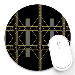 Simple Art Deco Style Art Pattern Round Mousepads by Nexatart