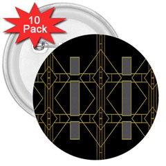 Simple Art Deco Style Art Pattern 3  Buttons (10 Pack)  by Nexatart