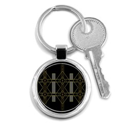 Simple Art Deco Style Art Pattern Key Chains (round)  by Nexatart