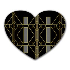 Simple Art Deco Style Art Pattern Heart Mousepads by Nexatart