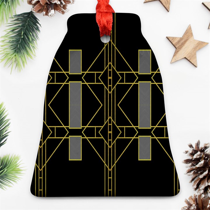 Simple Art Deco Style Art Pattern Bell Ornament (Two Sides)