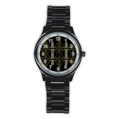 Simple Art Deco Style Art Pattern Stainless Steel Round Watch by Nexatart