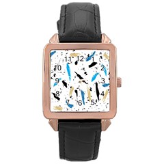 Abstract Image Image Of Multiple Colors Rose Gold Leather Watch  by Nexatart