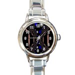 An Interesting Mix Of Blue And Other Colours Balls Round Italian Charm Watch Front