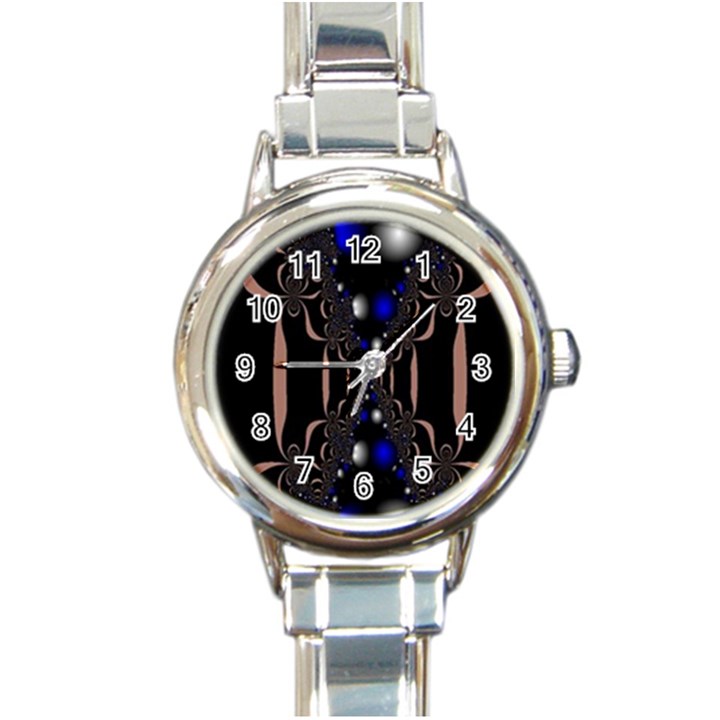 An Interesting Mix Of Blue And Other Colours Balls Round Italian Charm Watch