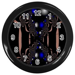 An Interesting Mix Of Blue And Other Colours Balls Wall Clocks (black) by Nexatart